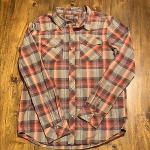 prAna Men's Plaid Snap Button Shirt
